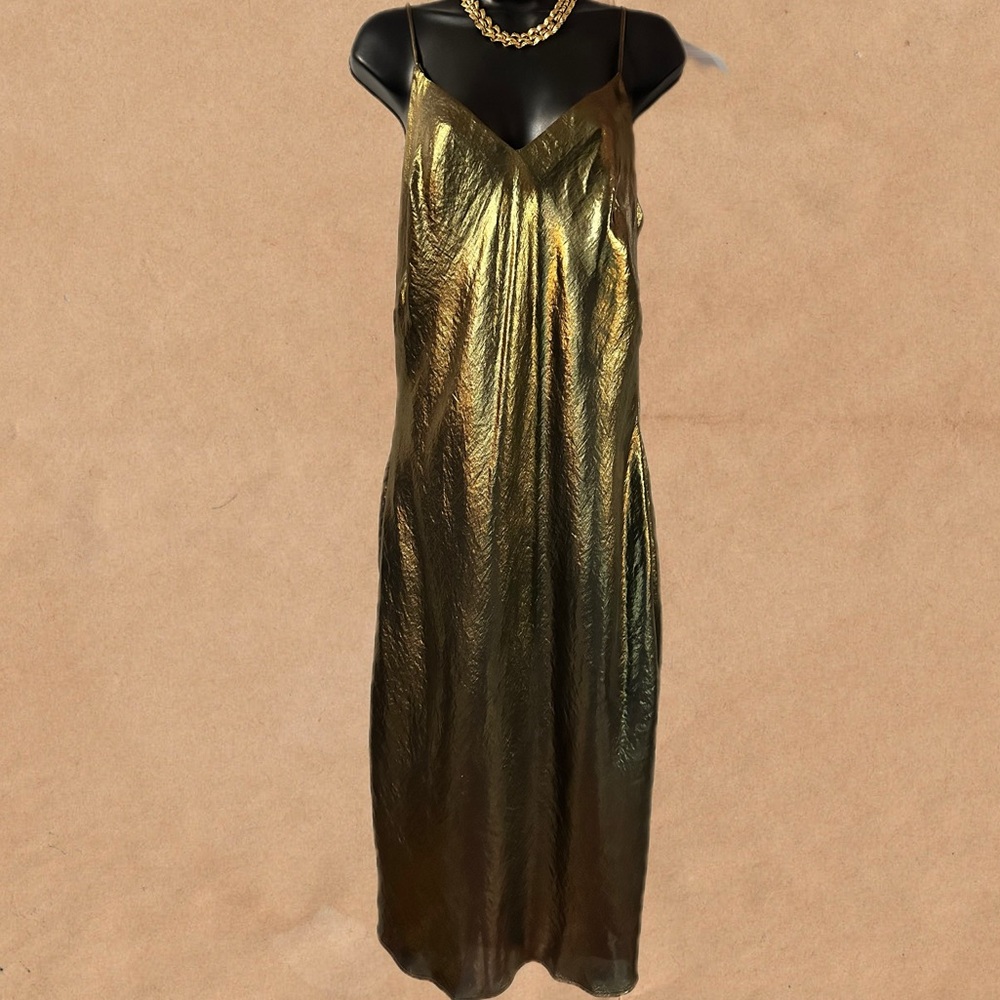 Express Gold Slip Dress